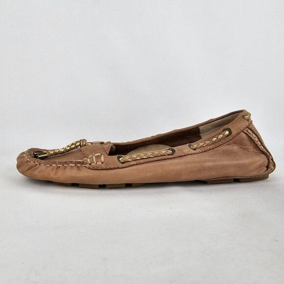 Frye Brown Leather Reagan Braided Lace Up Loafers Size 11 - Picture 2 of 8